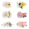 Miniatyrbild 5 av 6: 6 st set med hårklämmor för flickor, konstgjorda blommor