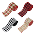 Miniatyrbillede 7 af 7: Buffalo Plaid Bånd, Sort Hvid Rød Ternet Bånd, Ternet Bu