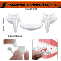 Miniatyrbillede 5 af 5: 2 stk. Halloween Vampyr Tilbagekaldelige Lysende Fang, Genanvendelige De