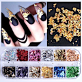 Miniatyrbild 2 av 6: Professionell nageldekoration 12 rutnät nagelpaljetter