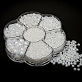 Miniatyrbild 4 av 5: Cirka 5600 st blandade storlekar DIY halv pärla plast process plast B