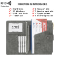 Miniatyrbild 4 av 7: Pass- och Korthållare för Kvinnor RFID-Blockering Korthållare Smalt Resepengapåse Växelplånbok med Vaccinationskortfack - Grön