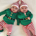 Miniatyrbild 6 av 6: 3-delad jultomte-outfit för babypojkar och -flickor, långärmad sparkdräkt med