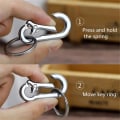Pikkukuva 3 / 4: 2 kpl Metalliavainrengas Karabiner-klipsiavainrengas