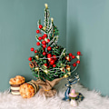 Miniatyrbild 2 av 5: Miniatyr julgran för bordsskiva, liten snöflockad julgran,