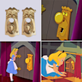 Miniatyrbilde 1 av 4: 2 Pakke Speil Dørhåndtak Alice i Eventyrland Mr. Resin Dekorati