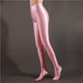 Miniatyrbillede 3 af 3: Plus Size Dame Blanke Blanke Satin Strømpebukser, Pink