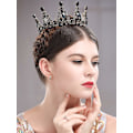 Miniatyrbilde 2 av 5: Barokk krone svart brud krystall tiara krone gotisk bryllup han
