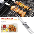 Miniatyrbilde 4 av 7: 6-pakning 13\" rustfrie stålgrillspyd med skyveknapp, gjenbrukbare grillspyd i metall