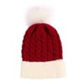 Jul Stickad Mössa för Barn Varm Solid Ull Boll Cap (Röd)
