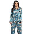 Miniatyrbillede 2 af 5: Komfortable vinter todelte elastiske satin pyjamas ( M)