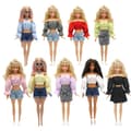 9 set 29cm dockkläder leksaker Barbie plyschrock med foder