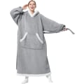 Miniatyrbillede 1 af 5: Oversized bærbar tæppehættetrøje, Sherpa fleece lang sweatshirt