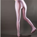 Miniatyrbilde 4 av 4: Skinnende ugjennomsiktige skinnende satengtights for kvinner i store størrelser, lyse lilla