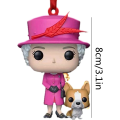 Miniatyrbilde 5 av 5: 4PCS Elizabeth II Queens og Corgi Akryl Suvenirer, Søte Tegneseriefigurer