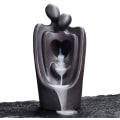 Miniatyrbillede 1 af 5: Hjerte til hjerte keramisk tilbagestrømning røgelse brænder statue, par st