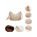 Miniatyrbild 3 av 5: Handväska i läder för kvinnor, axelväska för kvinnor, crossbody-väska för kvinnor, axelväska med armhåla med förlängd justerbar axelrem - beige beige