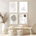 Miniatyrbilde 2 av 5: Plakat veggdekor, sett med abstrakte linjebilder, moderne malerier