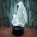 Miniatyrbillede 3 af 5: Penguin 3D lys 7 farve touch lys stereoskopisk 3D vision lys