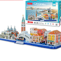 Miniatyrbild 1 av 5: Stereoskopiskt pussel stadsbild pussel monterat byggmodell (V