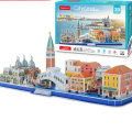 Miniatyrbillede 1 af 5: Stereoskopisk puslespil bylandskab puslespil samlet bygningsmodel (V