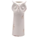 Miniatyrbillede 1 af 5: Hvid keramisk vase, sød ugle blomster vase til pejs, soveværelse,