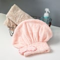 Miniatyrbilde 2 av 5: 3 stk korallfleece tørkehårhåndkle, tørkehårhette, absorberende d