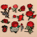 Miniatyrbillede 1 af 5: 11 stk. roseblomster stryge-på lapper applikation til håndværk, broderi