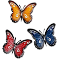 Miniatyrbilde 1 av 5: 3 stk. Metall Butterfly Metall Butterfly Veggdekor