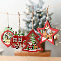 Miniatyrbillede 5 af 5: Julepynt LED-lys Træhængende juleornament