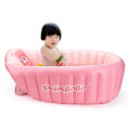 Miniatyrbillede 6 af 7: Oppustelig Badekar til Småbørn, Skridsikker Sikkerhed Tyk Pude Central Sæde, Bærbar Rejse Sædebade Baby Swimmingpool til 0-5 År, Pink