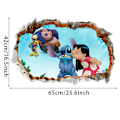 Pikkukuva 5 / 5: Stitch-seinäkoristeet 3D-rikkinäinen seinäpiirros lasten