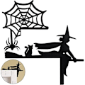 Pikkukuva 1 / 5: 2 kpl Halloween-kohtauskoristetta, puinen käsityöoven riipus