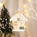 Miniatyrbillede 5 af 5: 3 stk. træmalede juletræ vedhæng julehus pen