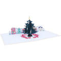 Miniatyrbild 5 av 5: 5 st 3D gratulationskort pappersutskärningskort jul tredimensionell