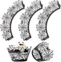 50 st Halloween Cupcake Wrappers, Spindelväv Laser Cut Bakning Ca