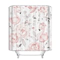 Pikkukuva 1 / 5: Flamingo Rose Kolibri Rustikki Kylpyhuone Verho 12 Koukulla 180*200cm
