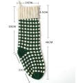 Miniatyrbilde 2 av 4: Jule Strømpe, 18\" Unikt Designet Burgunder og Grønn Polka Dot Strikket (Lengde 18\", 2 Pakk).