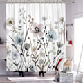Miniatyrbild 2 av 5: Blommig Duschdraperi, Boho Tyg Duschdraperier för Badrum