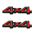 Miniatyrbillede 1 af 5: 2 stk. Metal Sort Rød 4WD 4x4 Bil Bagagerum Bagklap Emblem Mærke