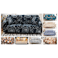 Miniatyrbillede 2 af 7: Stræk Sofa Betræk Trykt Sofa Betræk Armstol Overtræk til Sofaer Elastisk Universal Møbelbeskytter med Pudebetræk - Stil 17 Medium