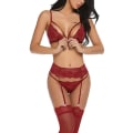Miniatyrbilde 2 av 5: Sexy undertøy flørtende rød tredelt sexy bikinisett (M)