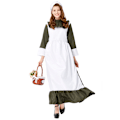 Miniatyrbillede 1 af 4: Halloween Kostume Langt Skørt Pigekjole Plus Size Pigekjole Oktoberfest Uniform Scene Kostume M