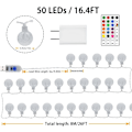 Miniatyrbillede 5 af 6: Farveskiftende Globe String Lights USB-stik, 50 LED Crystal Bubb