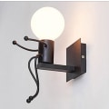 Miniatyrbild 1 av 4: Robot Vägglampa, Kreativ Samtida Retro Stil Svart Vägg Li