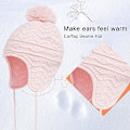 Miniatyrbillede 6 af 7: Toddler Earflap Beanies og Halstørklæder Strikkede Pige Tykke Varme Pompom