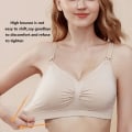 Miniatyrbild 2 av 8: Maternity front open buckle plus size amningsbehå - Hudfärg L