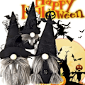 Pikkukuva 2 / 5: Setti 3 pehmolelua Ruotsin tonttuja Halloween-koriste söpö musta Fa