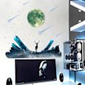 Miniatyrbild 2 av 4: Måne meteor lysande stjärna tapet sovrum vardagsrum dekorati