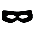 Miniatyrbild 1 av 2: Festsuperhjältemask accessoar, svart, en storlek, 8,2 tum x 2.